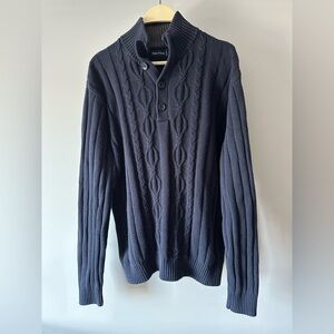 Nautica Navy Crewneck Cable Knit Sweater
